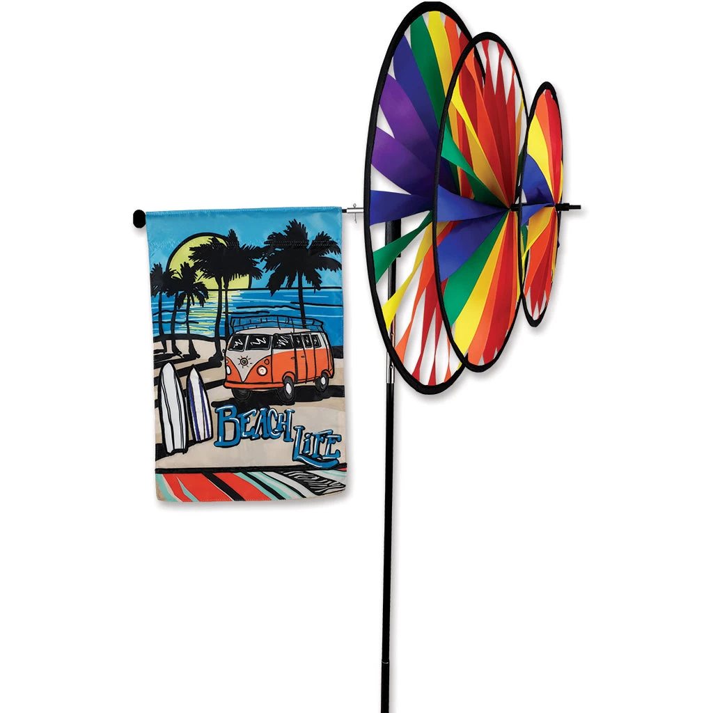 Rainbow Triple Spinner Garden Flag Pole 3 Rainbow Triple Spinner Garden Flag Pole