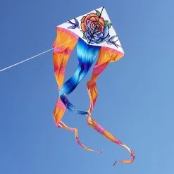 6.5 Ft. Flo-Tail Delta Kite - Tattoo -Kite Shop 33013p RoseTattoo 6ft FloTailDelta Location 1024
