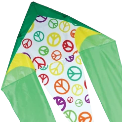 45 In. Flo-Tail Delta Kite - Lime Peace
