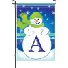 12 In. Winter Monogram Flag - A -Kite Shop 51001g MonogramSnowman LetterA