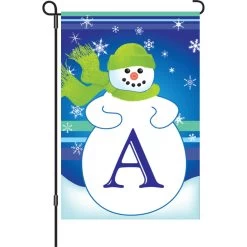 12 In. Winter Monogram Flag - A