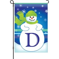 12 In. Winter Monogram Flag-D