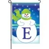12 In. Winter Monogram Flag - E -Kite Shop 51001g MonogramSnowman LetterE