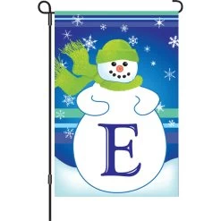 12 In. Winter Monogram Flag - E