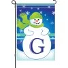 12 In. Winter Monogram Flag - G