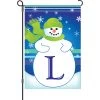 12 In. Winter Monogram Flag - L -Kite Shop 51001g MonogramSnowman LetterL