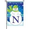 12 In. Winter Monogram Flag - N -Kite Shop 51001g MonogramSnowman LetterN
