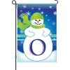 12 In. Winter Monogram Flag - O -Kite Shop 51001g MonogramSnowman LetterO