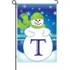 12 In. Winter Monogram Flag - V -Kite Shop 51001g MonogramSnowman LetterT 65501920 b198 4d88 9389 9ed49d571248