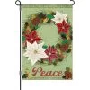 12 In. Flag - Poinsettia Wreath