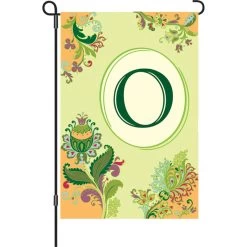 12 In. Spring Monogram Flag - O