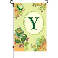 12 In. Spring Monogram Flag - Y