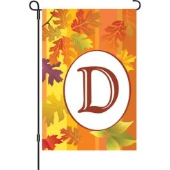 12 In. Fall Monogram Flag - D