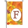 12 In. Fall Monogram Flag - F