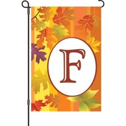 12 In. Fall Monogram Flag - F