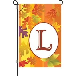 12 In. Fall Monogram Flag - L