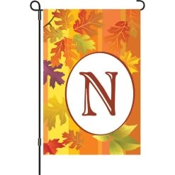 12 In. Fall Monogram Flag - N