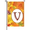12 In. Fall Monogram Flag - V
