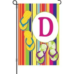 12 In. SummerMonogram Flag - D