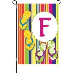 12 In. SummerMonogram Flag - F