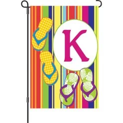 12 In. SummerMonogram Flag - K