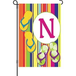 12 In. SummerMonogram Flag - N