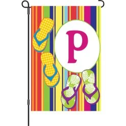 12 In. SummerMonogram Flag - P