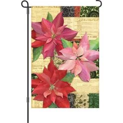 12 In. Flag - Yuletide Poinsettia