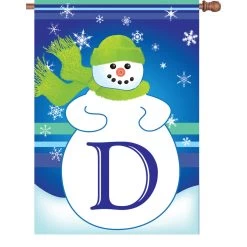 28 In. Winter Monogram Flag - D