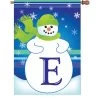 28 In. Winter Monogram Flag - E -Kite Shop 52005g MonogramSnowman LetterE