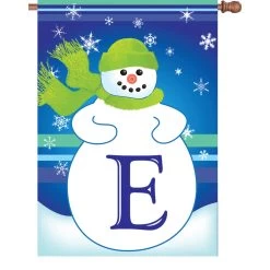 28 In. Winter Monogram Flag - E