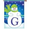 28 In. Winter Monogram Flag - G -Kite Shop 52007g MonogramSnowman LetterG