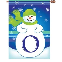28 In. Winter Monogram Flag - O
