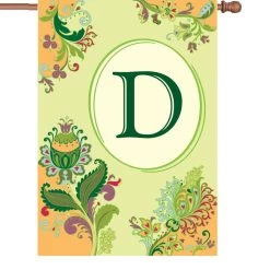 28 In. Spring Monogram Flag - D