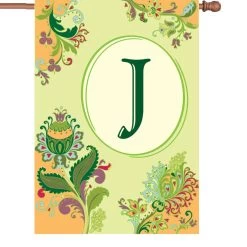 28 In. Spring Monogram Flag - J