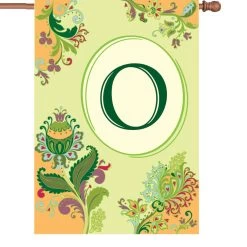 28 In. Spring Monogram Flag - O