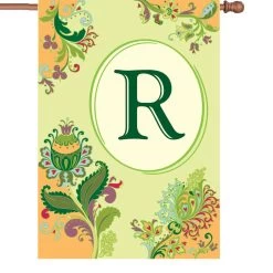 28 In. Spring Monogram Flag - R
