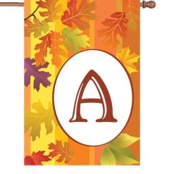 28 In. Fall Monogram Flag - A