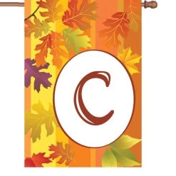 28 In. Fall Monogram Flag - C