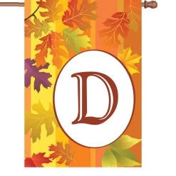 28 In. Fall Monogram Flag - D