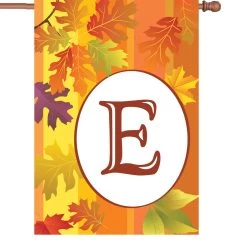 28 In. Fall Monogram Flag - E