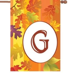 28 In. Fall Monogram Flag - G