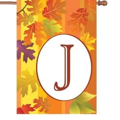 28 In. Fall Monogram Flag - J
