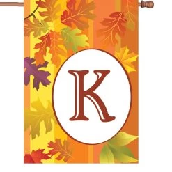28 In. Fall Monogram Flag - K
