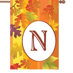 28 In. Fall Monogram Flag - N