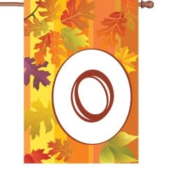 28 In. Fall Monogram Flag - O
