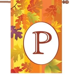 28 In. Fall Monogram Flag - P