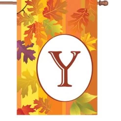 28 In. Fall Monogram Flag - Y