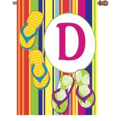 28 In. Summer Monogram Flag - D
