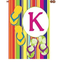 28 In. Summer Monogram Flag - K